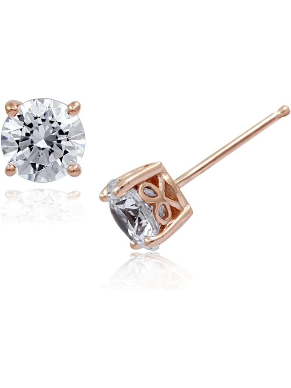 Gold Plated Sterling Silver Infinite Elements CZ Stud Earrings - White, Blue